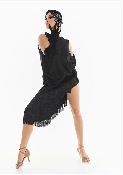 DUYQ [Midnight Star] 018 Latin Vintage Classic Fringe Skirt – Professional Latin Practice Wear