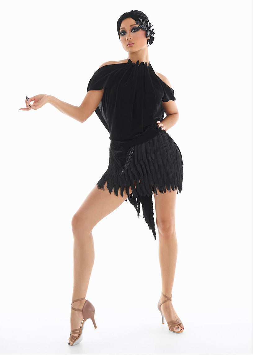 DUYQ [Midnight Star] 012 Latin Tail Fringe Skirt – Professional Latin Practice Wear