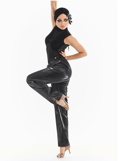 DUYQ [Midnight Star] 009 Latin Bow Detail Bodysuit – Professional Latin Practice Wear