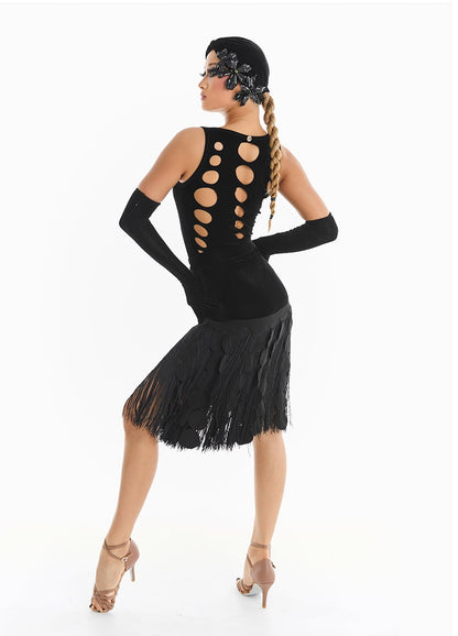 DUYQ [Midnight Star] 006 Latin Velvet Bodycon Skirt – Professional Latin Practice Wear