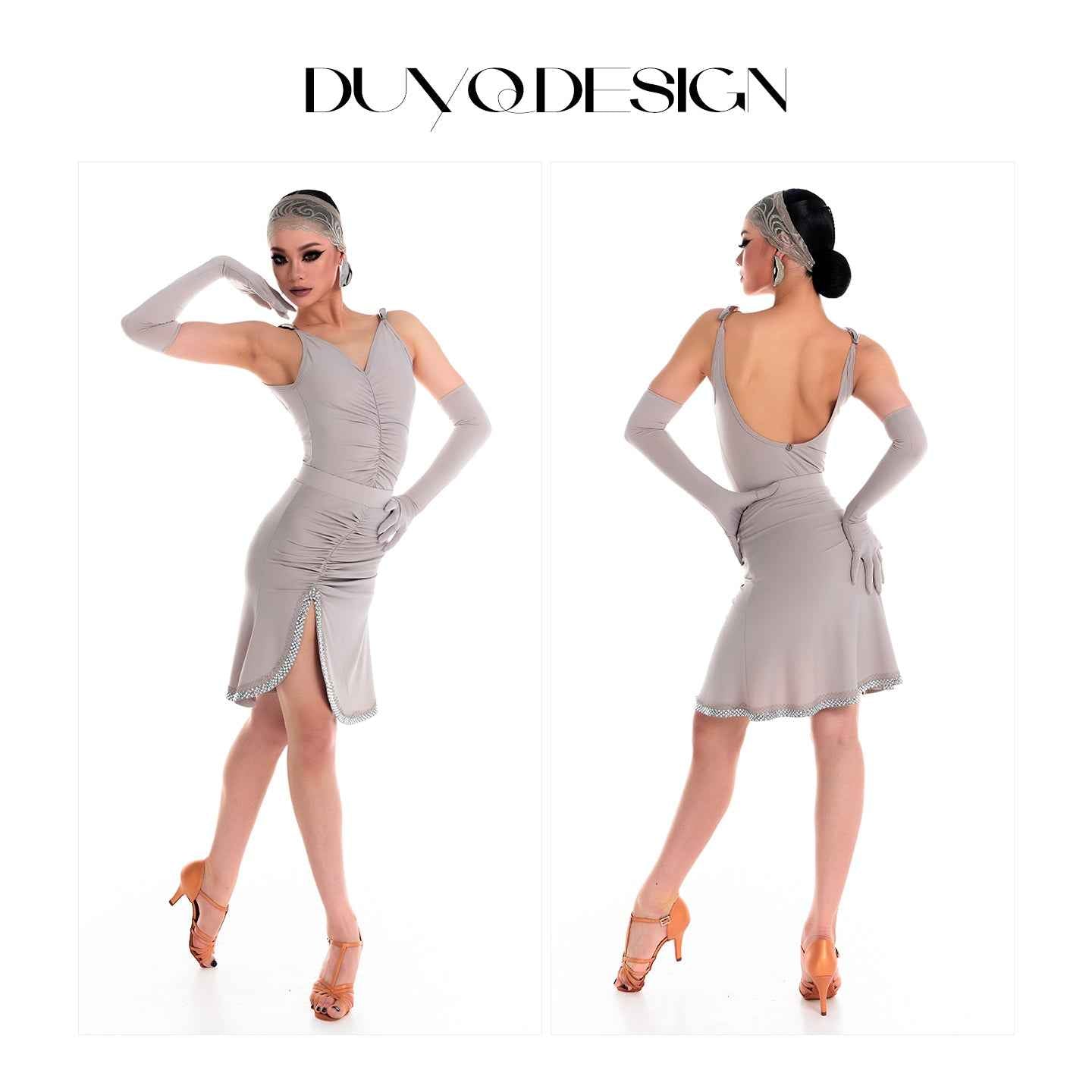 DUYQ 011 Ruched Camisole Top for Latin Dance Practice