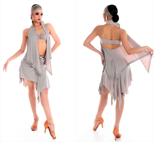 DUYQ 008 Asymmetrical Skirt for Professional Latin Dance