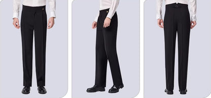 NY Fashion Men's Latin Ballroom Dance Practice Black High Waist Pants 24124K