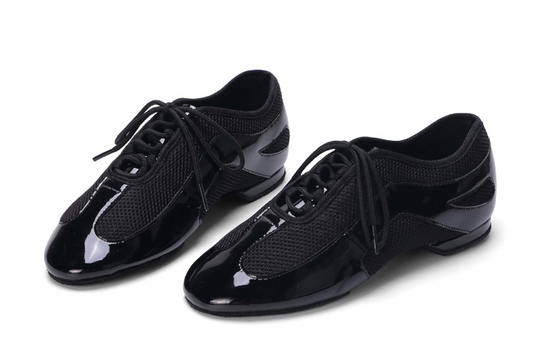 ALW.L003UC Unisex Teacher Dance Shoes with Mesh & Patent Leather Patchwork
