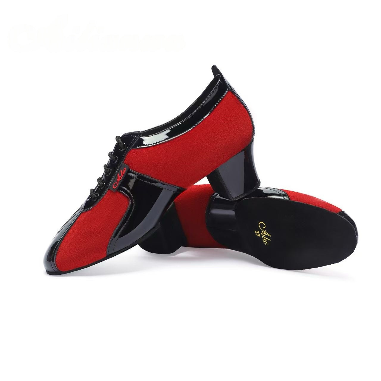 AL.L021FC Women’s Black & Fuchsia Suede Latin Dance Shoes – Mid Heel | Practice & Performance