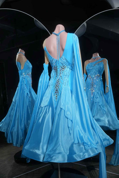 PEI.B003 Royal Blue Professional Ballroom Performance Dress
