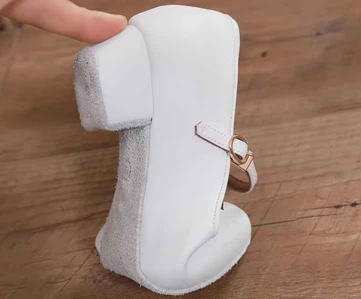 DRH-701E Children's National Standard Ballroom Dance Shoes Soft Sole Leather Surface Waltz Performance White