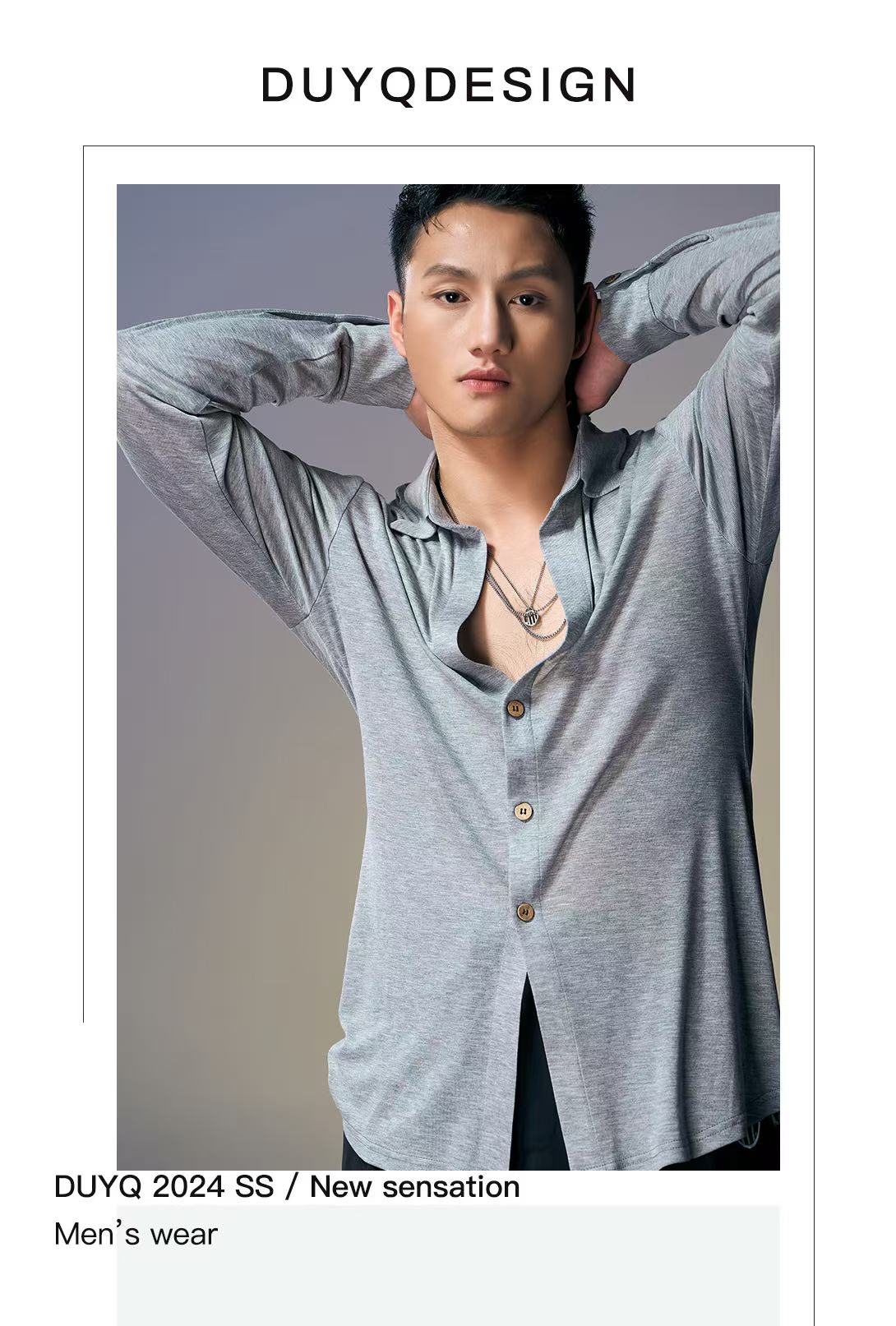 DUYQ.New Men-017 Buttoned Slim-fit Shirt - Professional Men's Standard Latin Dance Practice Wear for Daily Use