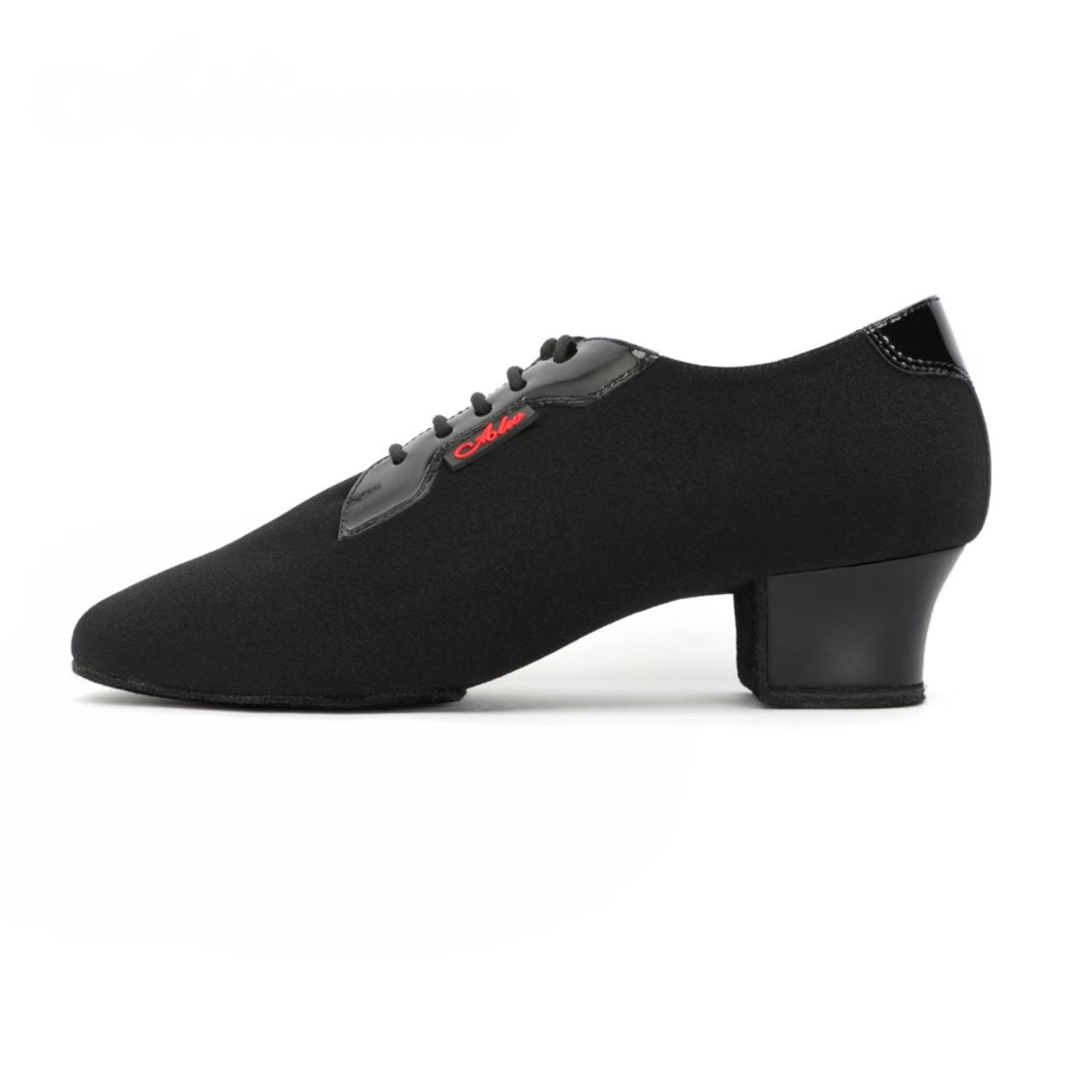 AL.L020ME Men’s Black Latin Dance Shoes Patent Trim Calf Leather Insole