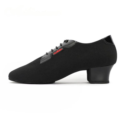 AL.L020ME Men’s Black Latin Dance Shoes Patent Trim Calf Leather Insole
