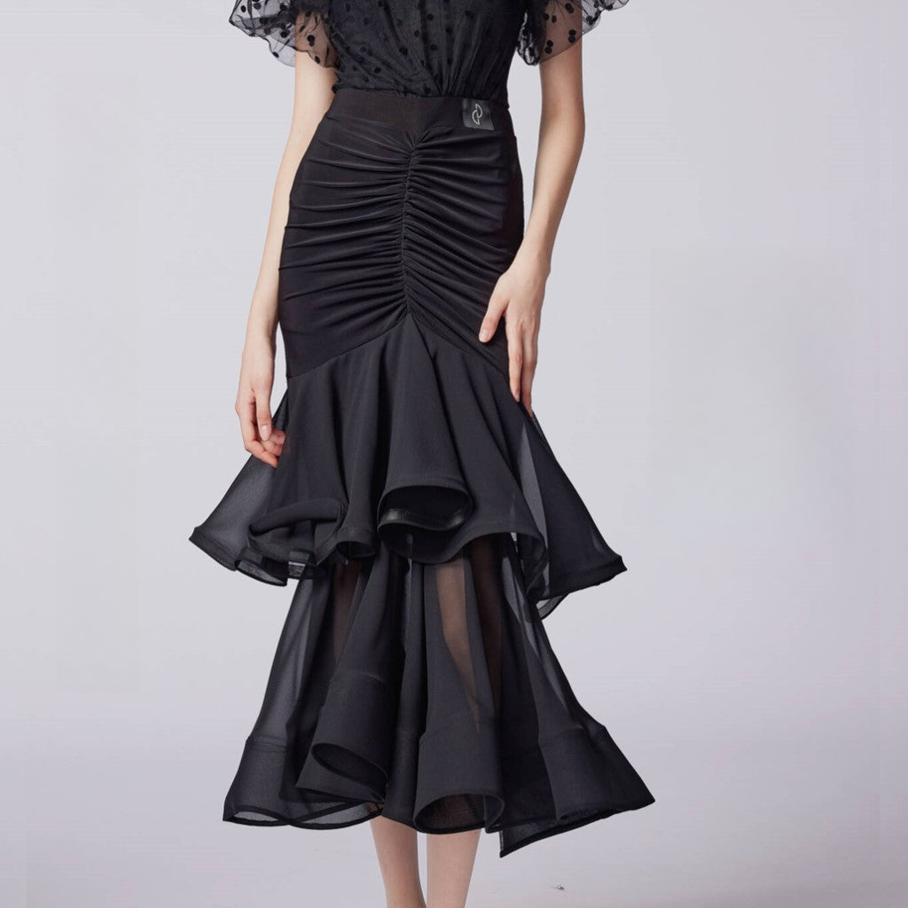 WD.Q30 Original Design Women's Ballroom smooth Dance Practice Skirt