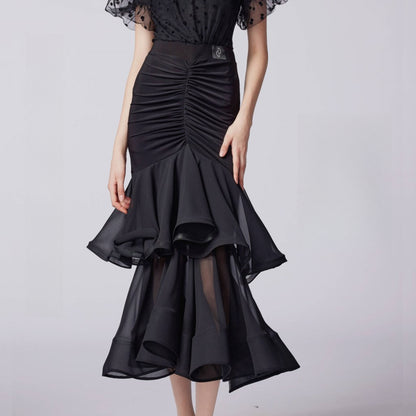 WD.Q30 Original Design Women's Ballroom smooth Dance Practice Skirt