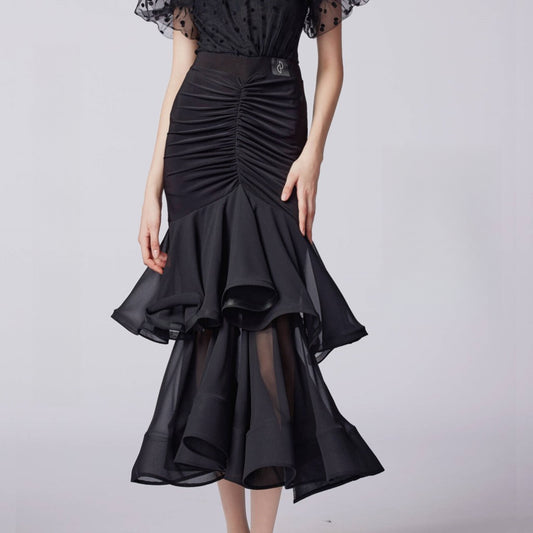 WD.Q30 Original Design Women's Ballroom smooth Dance Practice Skirt