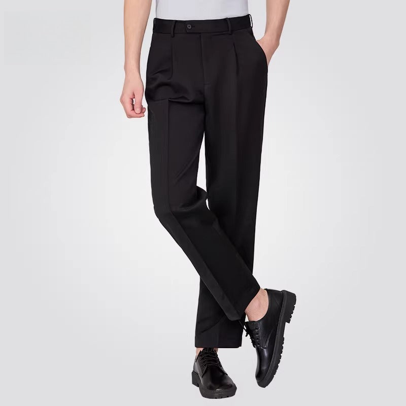 NY fashion men's ballroom dance pants straight through black casual practice pants 25102K