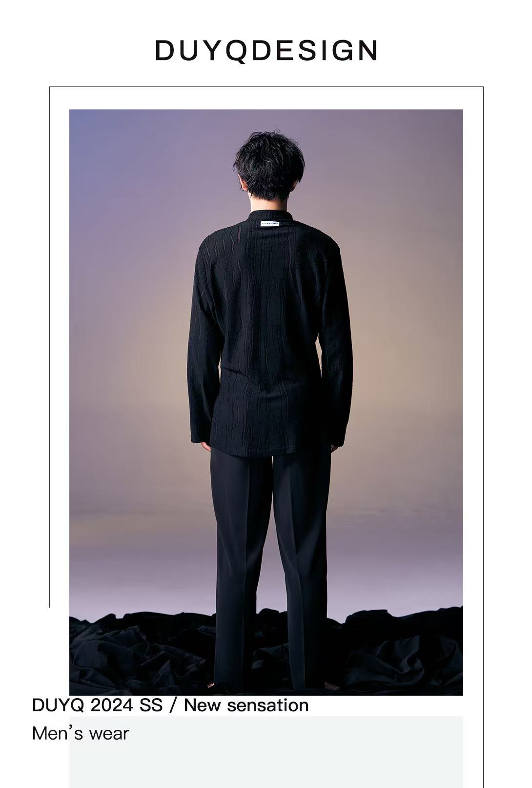 DUYQ.New Men-015 Stylish and Sharp Neutral-style Top - Professional Men's Standard Latin Dance Practice Wear