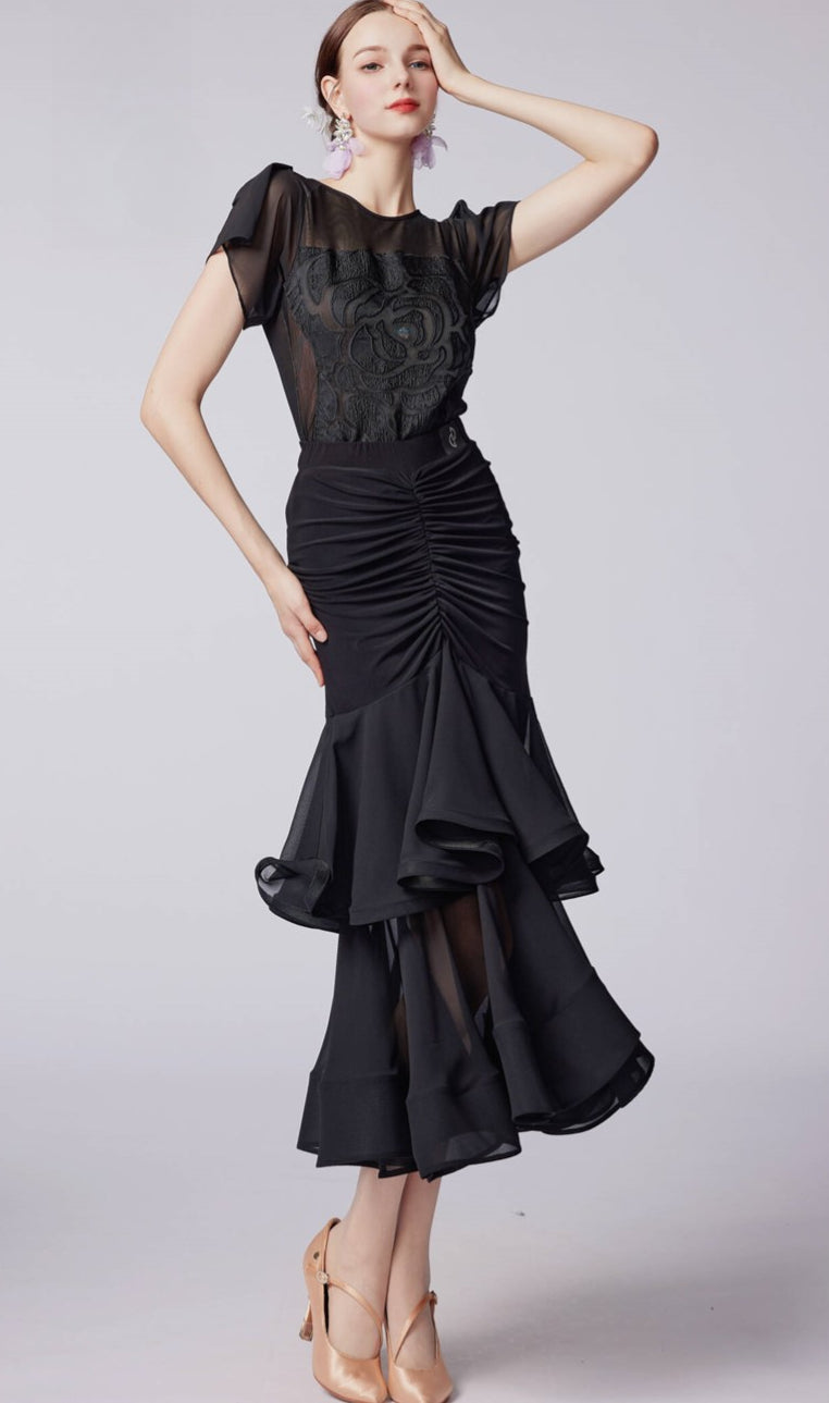 WD.Q30 Original Design Women's Ballroom smooth Dance Practice Skirt
