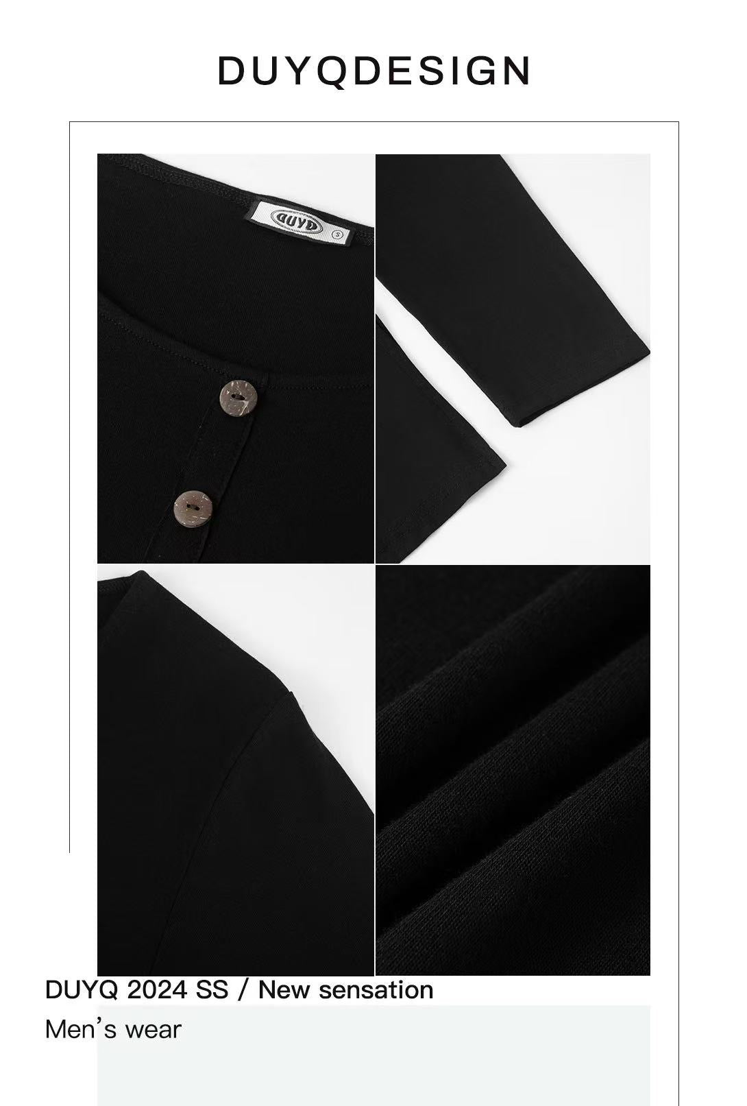 DUYQ.New Men-011 Minimalist Slim-fit Long-sleeve Top - Professional Standard Latin Dance Practice Wear for Daily Use