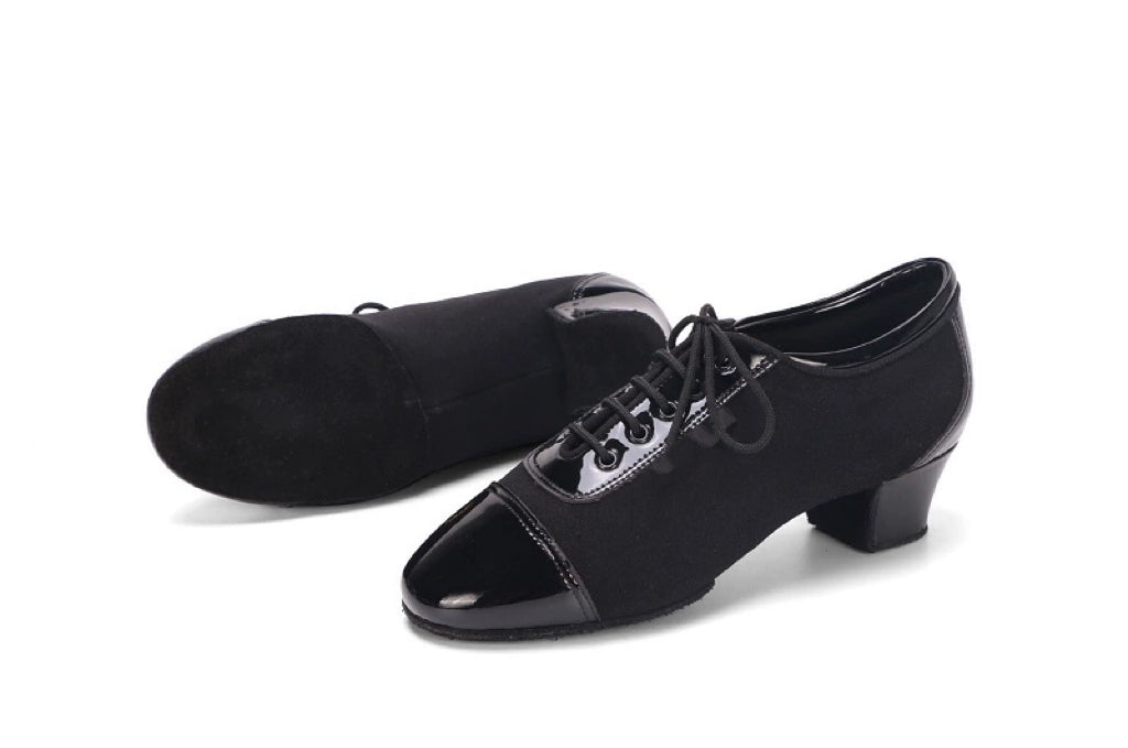 AILIANWU.L001BE BOYS LATIN SPLICING LEATHER DANCE SHOES