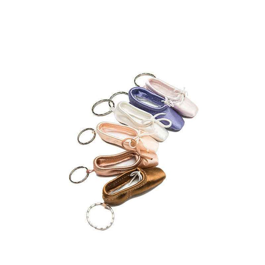 Handmade Mini Ballet Pointe Shoes Keychain Satin Dance Trinket