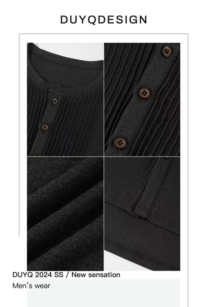 DUYQ.New Men-013 Round-neck Knit Long-sleeve Top - Professional Men's Standard Latin Dance Practice Wear