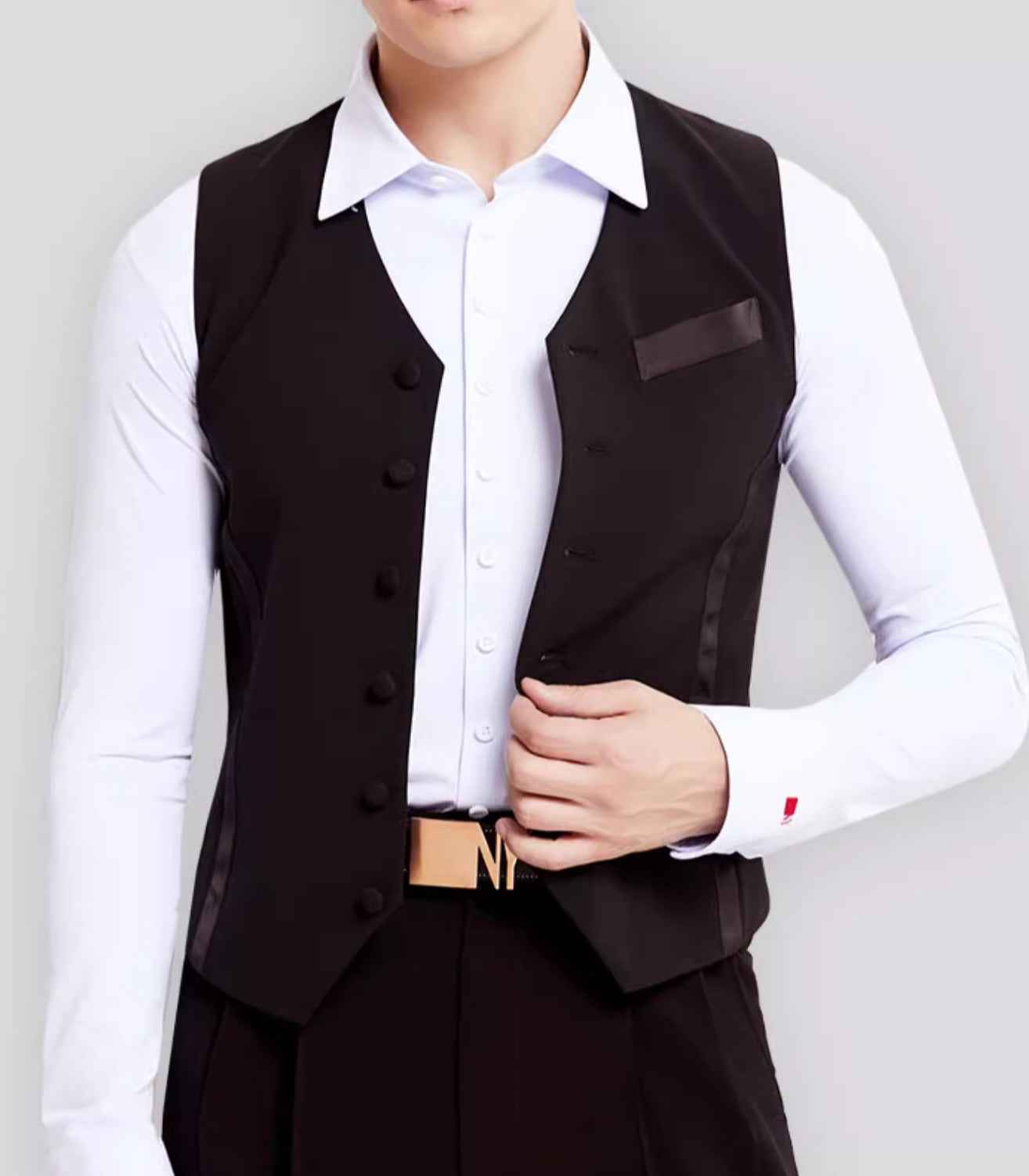 NY Fashion Ballroom Dance Men's Vest Waltz Adult Dance Performance Suit Practice Suit 21117MJ