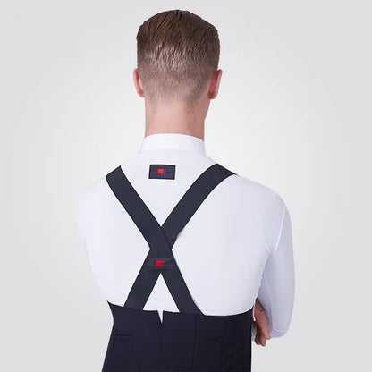 NY Fashion Men's Competition Shirt Zipper Modern Dance Top Performance Shirt180002