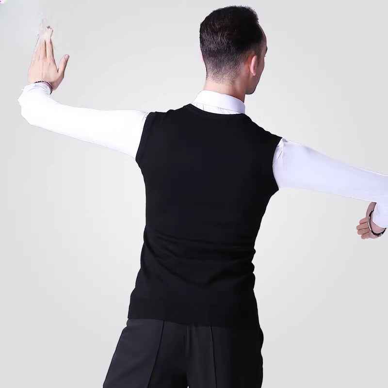 NY Fashion Ballroom Dance Top Latin Dance Vest Men's Wool Vest Practice Suit Dance Suit 16632SP-A