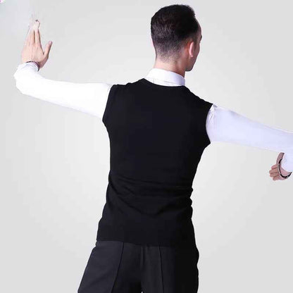 NY Fashion Ballroom Dance Top Latin Dance Vest Men's Wool Vest Practice Suit Dance Suit 16632SP-A
