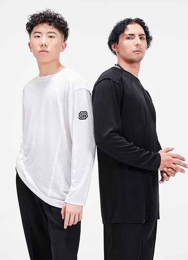 BOBO Boys Latin Dance Suit T-Shirt Men's Ballroom Dance Professional Training Latin Practice Suit Dance Top