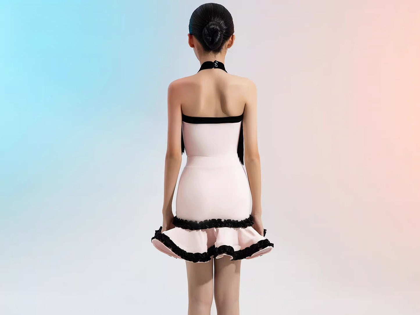 MLX 119/216-B children's Latin dance practice suit set large skirt professional dance training performance