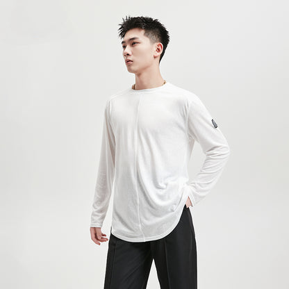 BOBO Boys Latin Dance Suit Crew Neck Long Sleeve T-Shirt Men's Ballroom Dance Professional Latin Practice Suit Dance Top