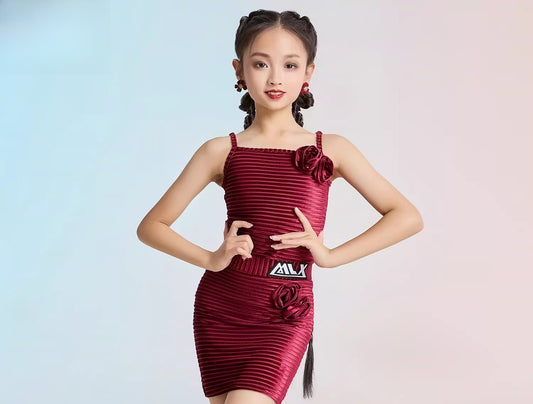 MLX 8212/8399 Children's Latin Dance Practice Suit Advanced Sense Children's Dance Training Performance Class Suit