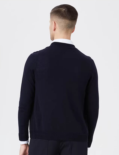 NY Fashion anti-wrinkle long-sleeved wool sweater men's and women's same knitted sweater zipper ballroom dance top 23108S