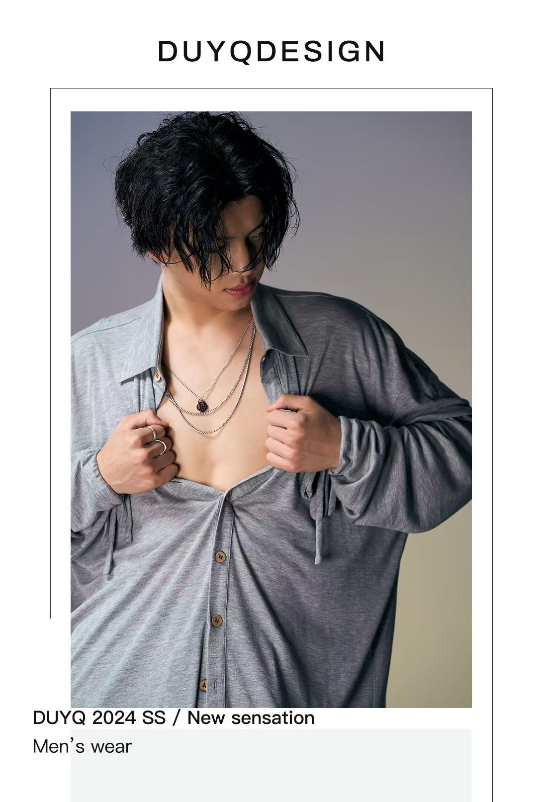 DUYQ.New Men-018 Classic Retro Loose Shirt - Men's Standard Latin Dance Practice Wear