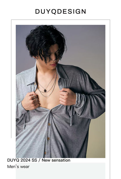 DUYQ.New Men-018 Classic Retro Loose Shirt - Men's Standard Latin Dance Practice Wear
