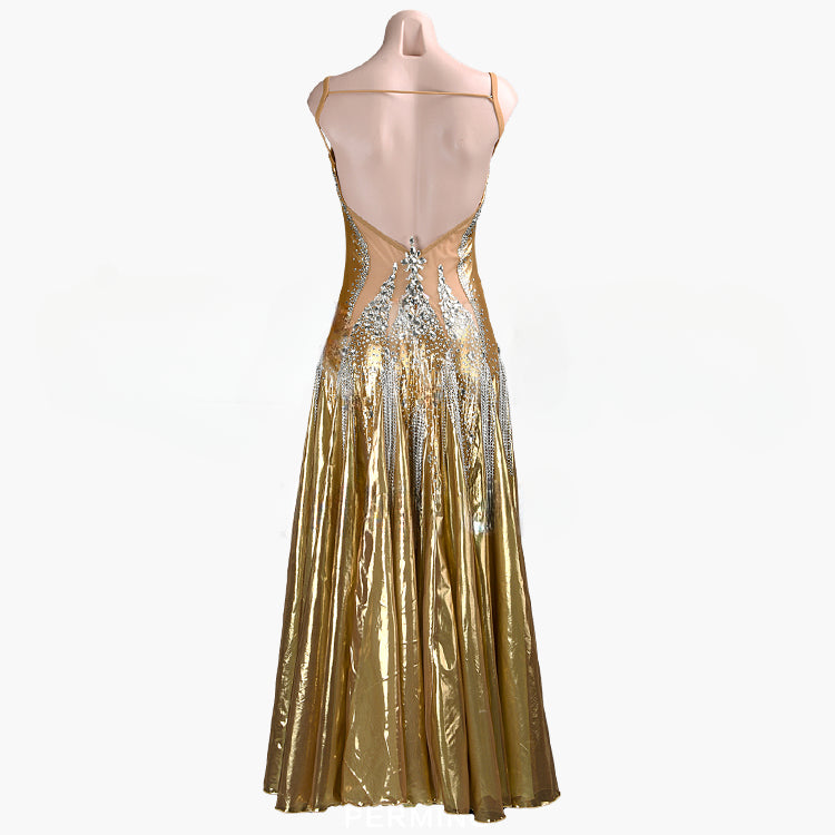 MINEJAS.S104G Adult women's new national standard American modern competition golden performance clothes