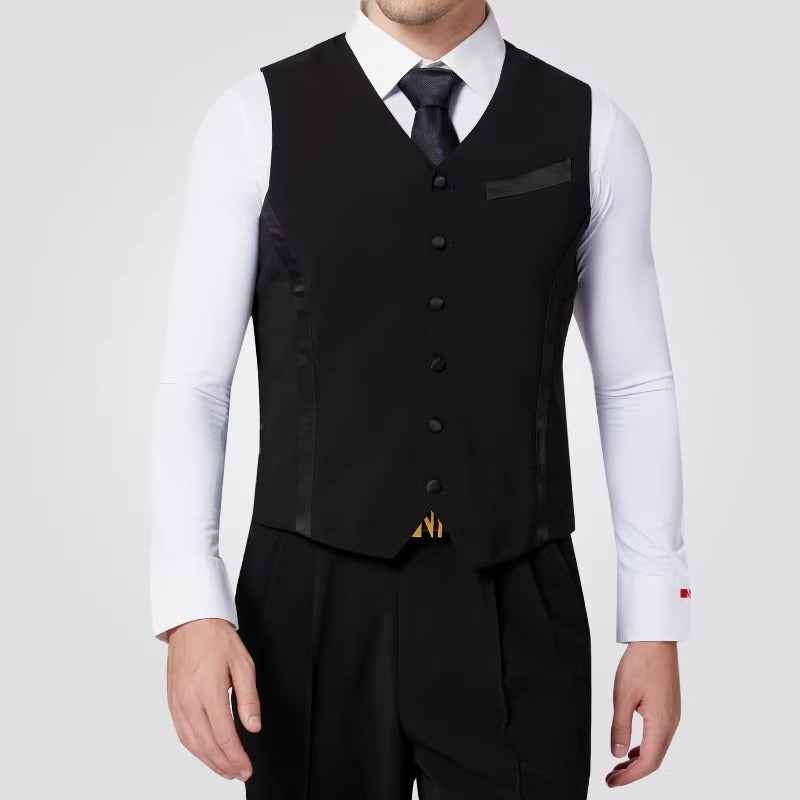 NY Fashion Ballroom Dance Men's Vest Waltz Adult Dance Performance Suit Practice Suit 21117MJ