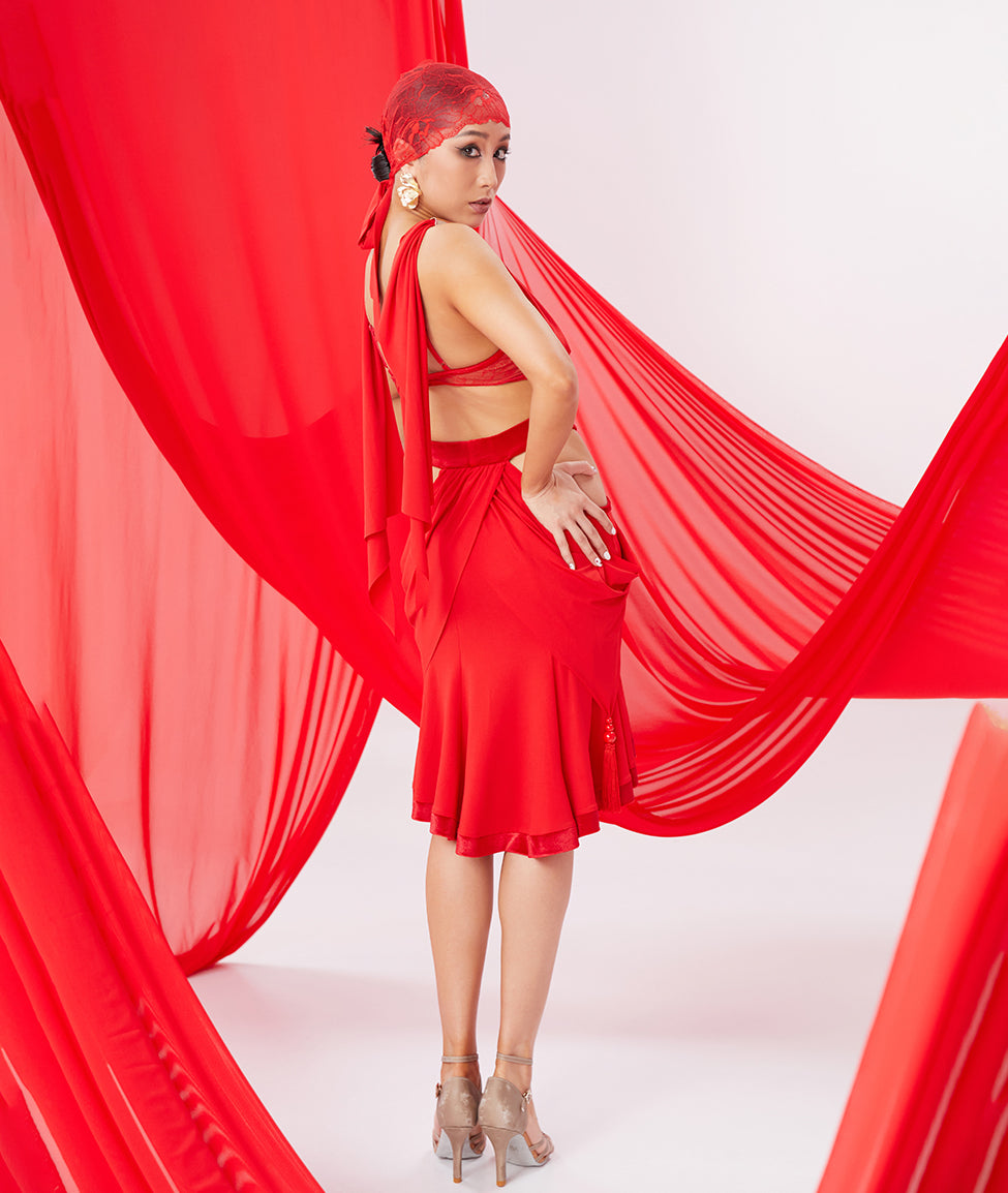 DUYQ [NSAD] 008 Mermaid Ji skirt national standard women's Latin dance practice performance uniform class uniform professional