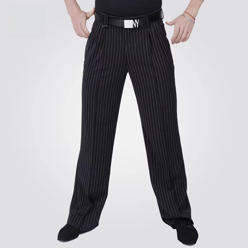 NY Fashion Men's Striped Competition National Standard Waltz Adult Dance Practice Pants 16555NK