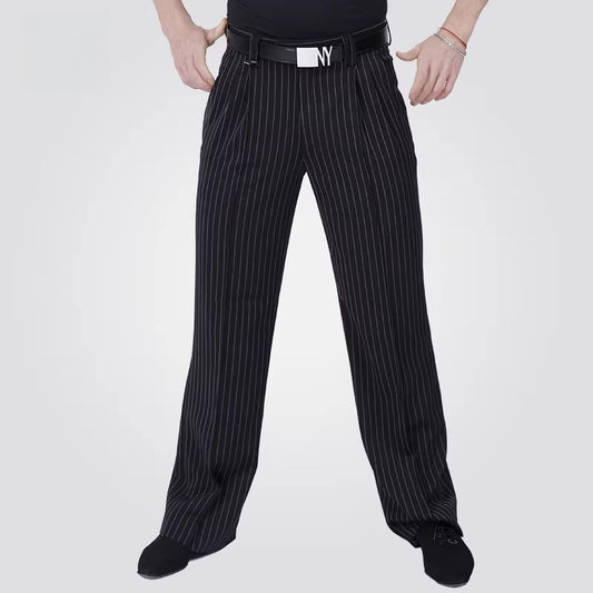 NY Fashion Men's Striped Competition National Standard Waltz Adult Dance Practice Pants 16555NK