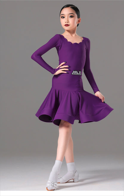 MLX8928 children's new national standard dance performance uniform Latin dance girls' competition grading regulations uniform competition level