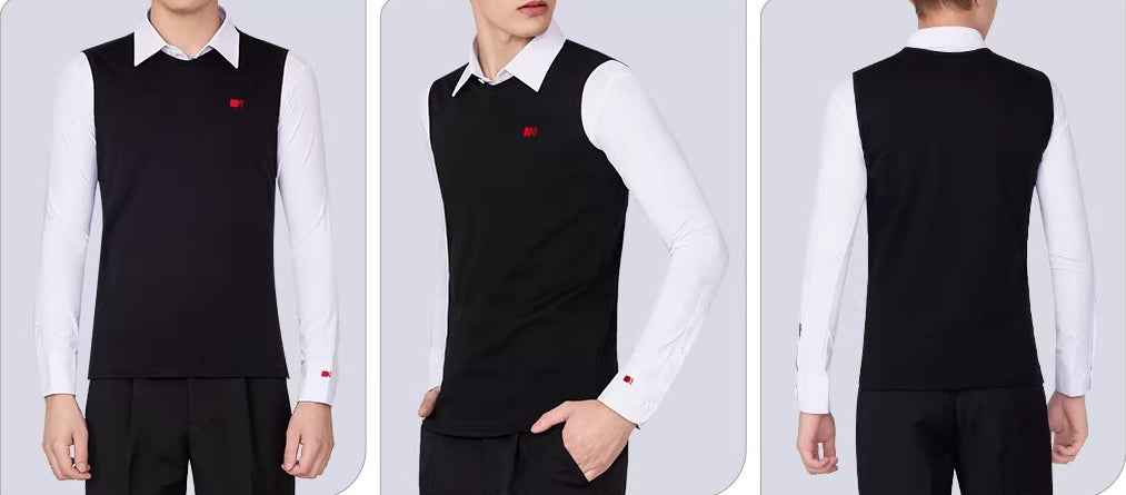NY Fashion Men's V-Neck Vest Latin Dance Vest National Ball Dance Practice Suit Training Suit Men's 24134S