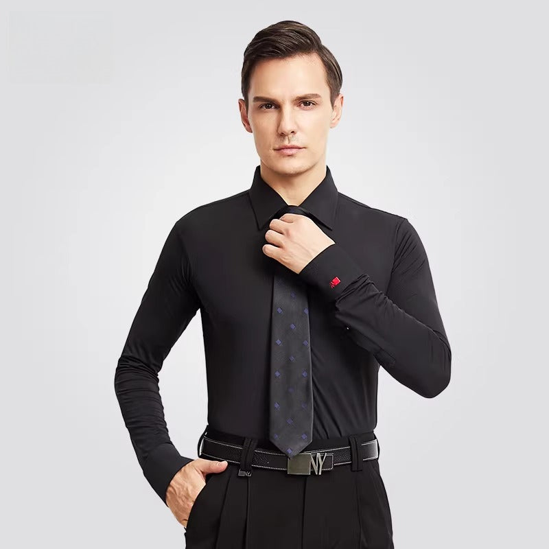 NY Fashion Men's Competition Shirt Dance Top Practice Ballroom Dance Tango Shirt 21113C - Mine·Jas