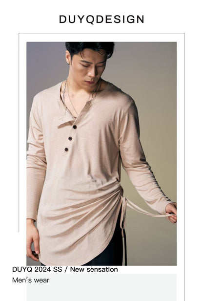 DUYQ.New Men-019 Merino Wool Long-sleeve Top - Ultra-comfortable Professional Latin Dance Practice Wear