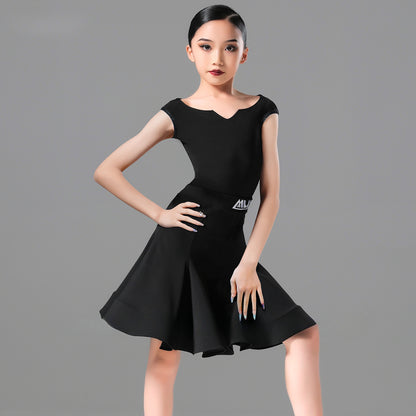 MLX 8864 new children's Latin dance competition costumes, kan sleeves, dance grading standards, performance costumes 8864