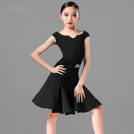 MLX 8864 new children's Latin dance competition costumes, kan sleeves, dance grading standards, performance costumes 8864