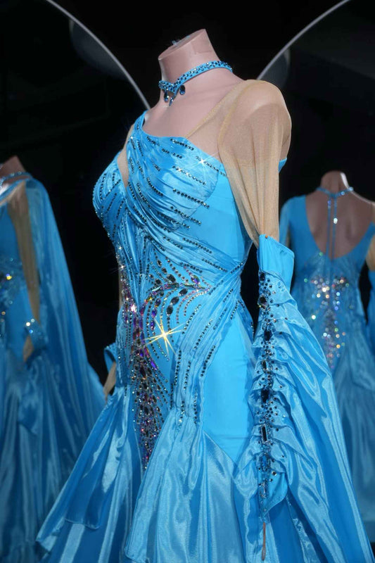 PEI.B003 Royal Blue Professional Ballroom Performance Dress