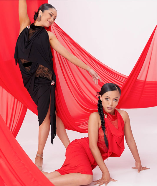 DUYQ [NSAD] 011 original swinging collar one-piece top national standard women's Latin dance practice uniform professional class uniform