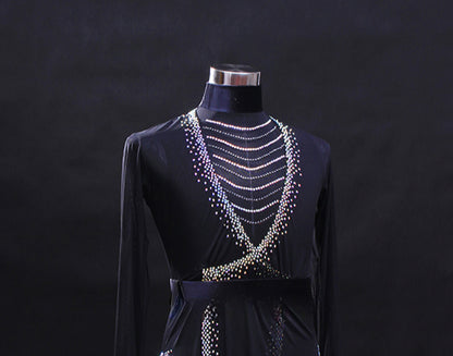 MINEJAS Men's Latin Dance Tops Customized Performance Clothes