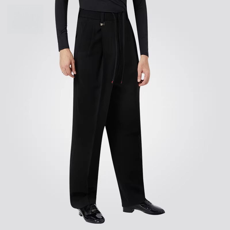 NY Fashion Men's Black Ballroom Latin Dance Pants Performance Pants 22119K